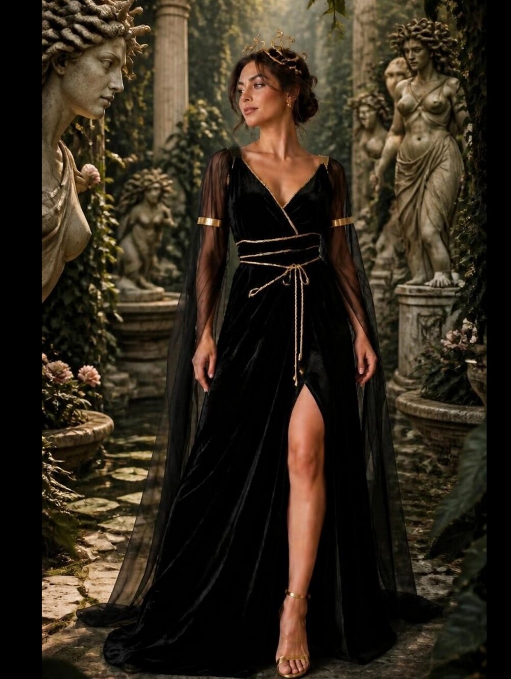 California Costume Medusa Black Velvet Plus Size 3X